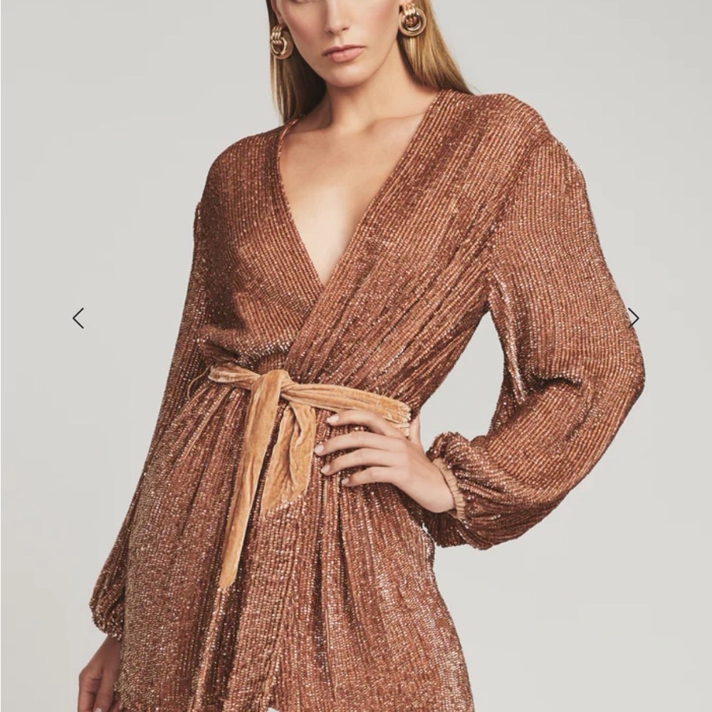 Retrofete Bronze Long Sleeve Dress